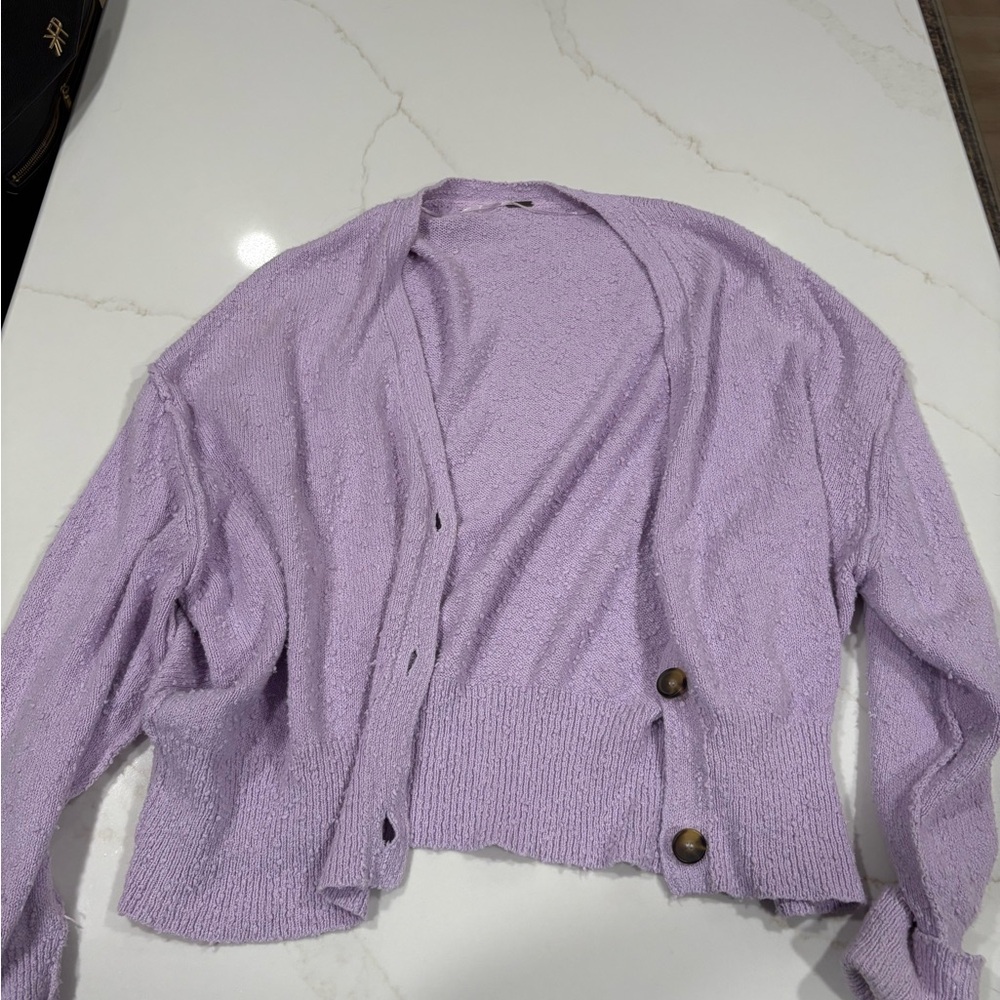 Free People found my friend Lilac Button-Up Cardigan